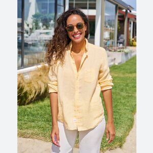 Frank & Eileen Eileen Button-Up Shirt CLASSIC LINEN Size: M Yellow